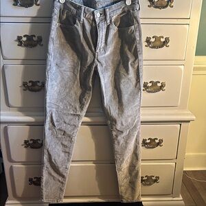 American Eagle Light Olive/Gray Corduroy Jeans, Size 6